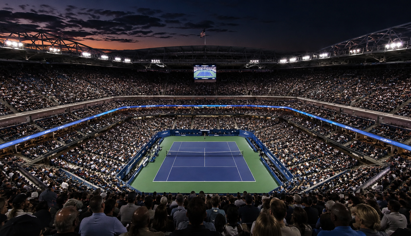 Стадион Артура Эша во время турнира US Open в Нью-Йорке