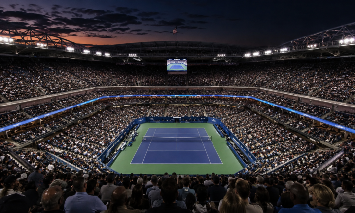 Стадион Артура Эша во время турнира US Open в Нью-Йорке