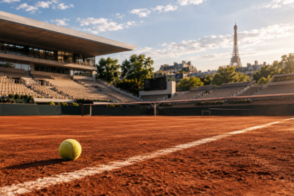 Roland Garros в Париже — красный грунтовый теннисный корт и стадион